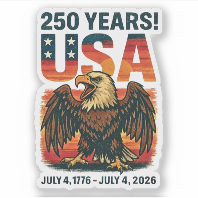 USA 250 Years – Patriotic Bald Eagle July 4th 2026 (Front)