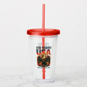 USA 250 Years – Patriotic Bald Eagle July 4th 2026 Acrylic Tumbler