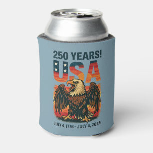 USA 250 Years – Patriotic Bald Eagle July 4th 2026 Can Cooler