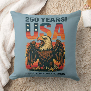USA 250 Years – Patriotic Bald Eagle July 4th 2026 Cushion