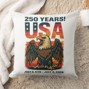 USA 250 Years – Patriotic Bald Eagle July 4th 2026 Cushion