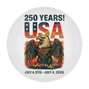 USA 250 Years – Patriotic Bald Eagle July 4th 2026 Cutting Board
