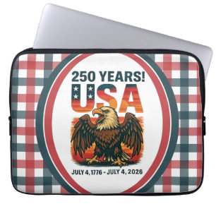 USA 250 Years – Patriotic Bald Eagle July 4th 2026 Laptop Sleeve
