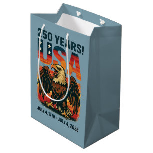 USA 250 Years – Patriotic Bald Eagle July 4th 2026 Medium Gift Bag