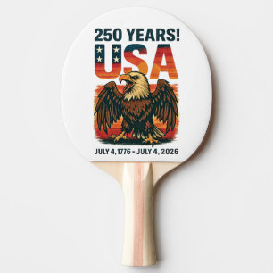 USA 250 Years – Patriotic Bald Eagle July 4th 2026 Ping Pong Paddle