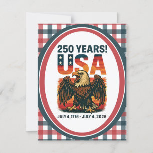 USA 250 Years – Patriotic Bald Eagle July 4th 2026 Postcard