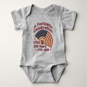 USA 250 Years Patriotic Fan Design – 1776-2026  Baby Bodysuit