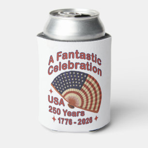 USA 250 Years Patriotic Fan Design – 1776-2026 Can Cooler