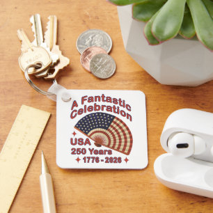 USA 250 Years Patriotic Fan Design – 1776-2026 Key Ring