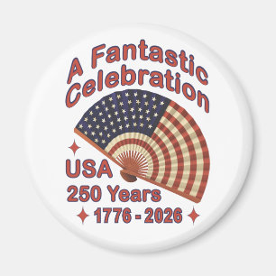 USA 250 Years Patriotic Fan Design – 1776-2026 Magnet