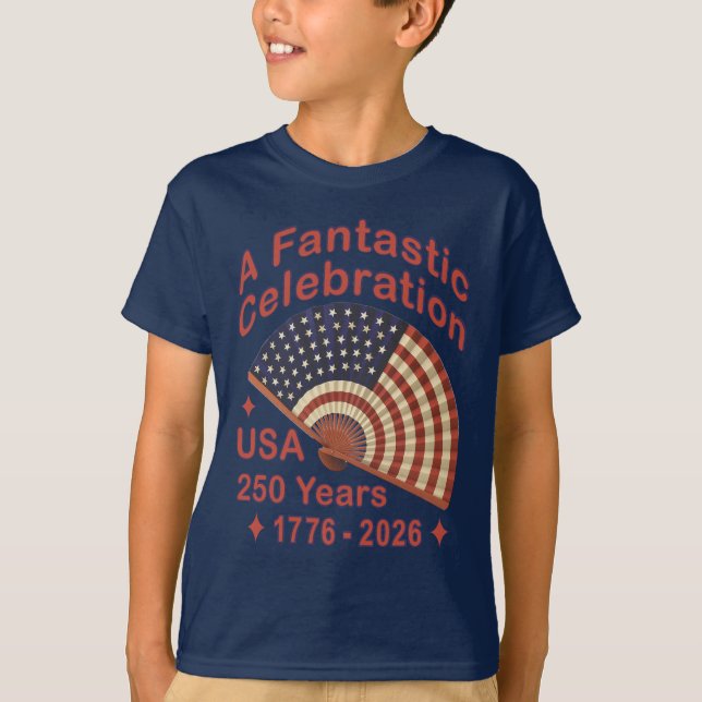 USA 250 Years Patriotic Fan Design – 1776-2026  T-Shirt (Front)