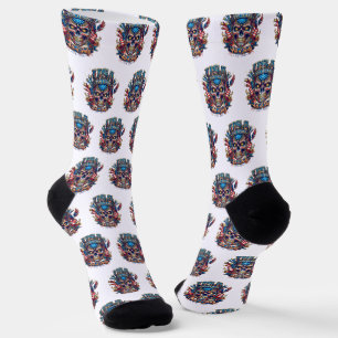 USA 250 Years Patriotic Skull 4th of July Socks