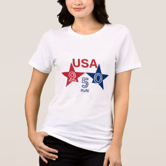 USA 250 Years - Red blue and white stars women's Tri-Blend Shirt