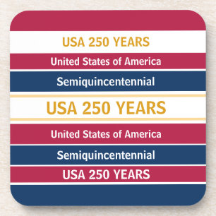 USA 250 Years Semiquincentennial Patriotic Stripes Coaster