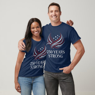 USA 250 Years Strong Patriotic Wing July 4 Graphic T-Shirt