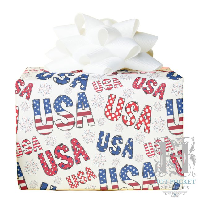USA 250th 4th of July Semiquincentennial Patriotic Wrapping Paper (Creator Uploaded)