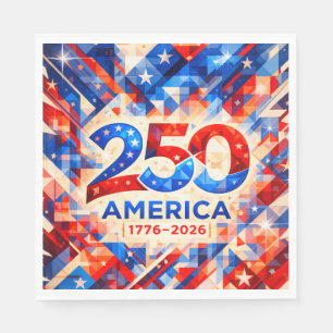 USA 250th Anniversary 1776-2026 Abstract Mosaic Napkin