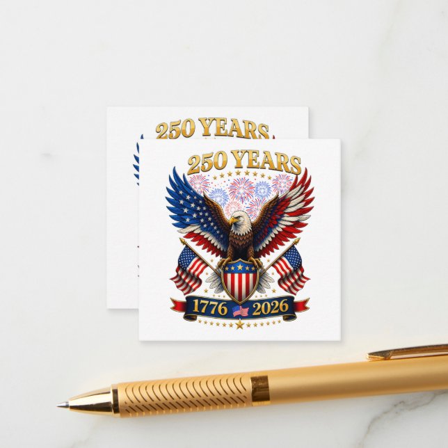USA 250th Anniversary 1776-2026 Enclosure Card (Front/Back In Situ)