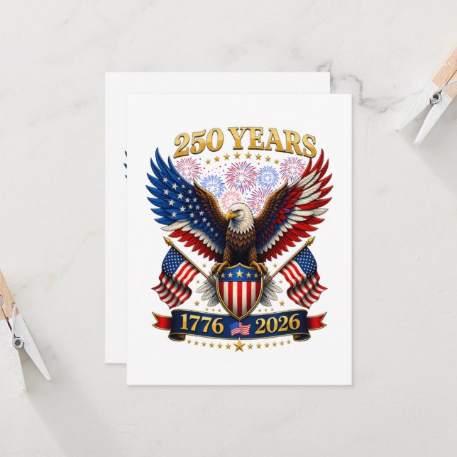 USA 250th Anniversary 1776-2026 Invitation (Front/Back In Situ)