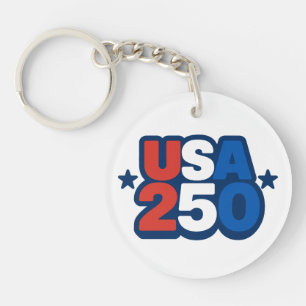 USA 250th Anniversary 1776-2026 Patriotic American Key Ring