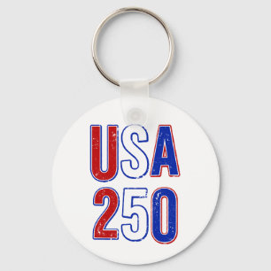 USA 250th Anniversary 1776-2026 Patriotic American Key Ring