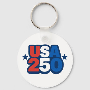 USA 250th Anniversary 1776-2026 Patriotic American Key Ring