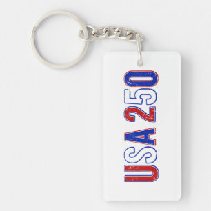 USA 250th Anniversary 1776-2026 Patriotic American Key Ring