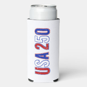 USA 250th Anniversary 1776-2026 Patriotic American Seltzer Can Cooler