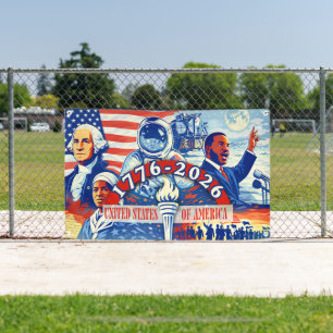 USA 250th Anniversary 1776-2026 Patriotic History  Banner