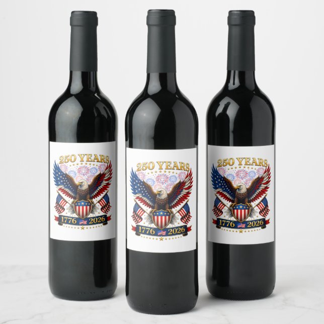 USA 250th Anniversary 1776-2026 Wine Label (Bottles)