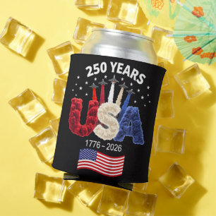 Usa 250th Anniversary American Flag 250 Years Can Cooler