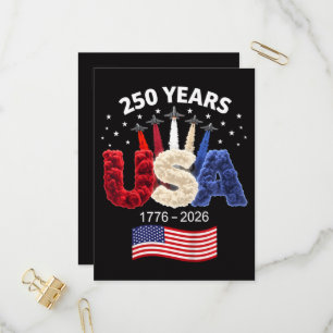 Usa 250th Anniversary American Flag 250 Years  Invitation Postcard