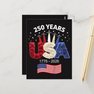 Usa 250th Anniversary American Flag 250 Years  Postcard