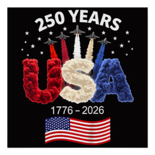 Usa 250th Anniversary American Flag 250 Years Poster