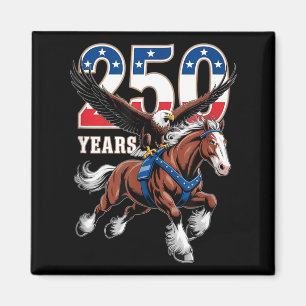 Usa 250th anniversary bald eagle & clydesdale magnet
