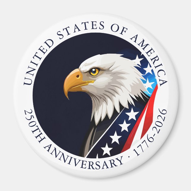 USA 250th Anniversary Bald Eagle Patriotic  Magnet (Front)