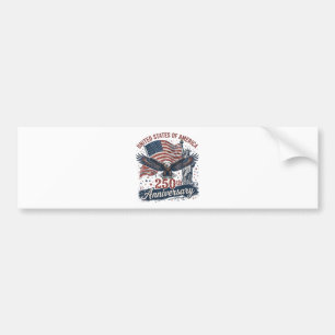 USA 250th Anniversary Bald Eagle Statue of Liberty Bumper Sticker