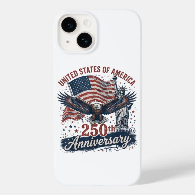 USA 250th Anniversary Bald Eagle Statue of Liberty Case-Mate iPhone Case (Back)