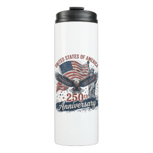 USA 250th Anniversary Bald Eagle Statue of Liberty Thermal Tumbler