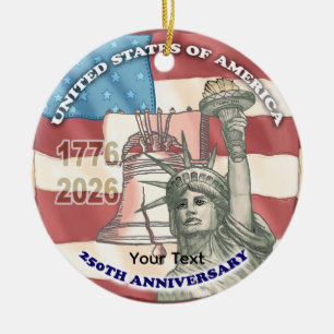 USA 250th anniversary  Ceramic Tree Decoration