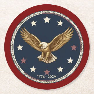 USA 250th Anniversary Circular Paper Coasters