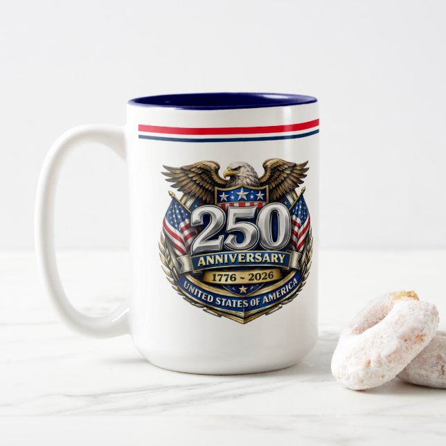 USA 250th Anniversary Coffee Mug (With Donut)