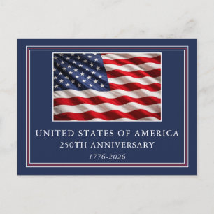 USA 250th Anniversary Elegant Patriotic Postcard