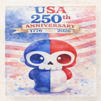 USA 250th Anniversary Glass Coaster