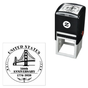 USA 250th Anniversary Golden Gate Emblem Self-inking Stamp