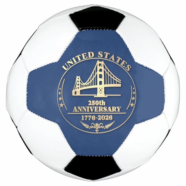 USA 250th Anniversary Golden Gate Gold design  Soccer Ball (Front)