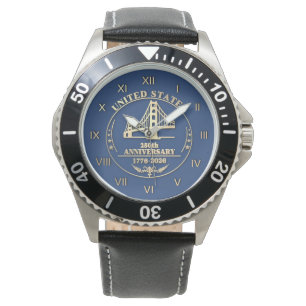USA 250th Anniversary Golden Gate Gold Roman Nb Watch