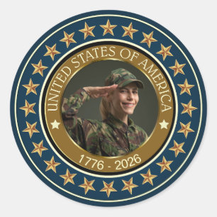 USA 250th Anniversary I Patriotic 1776-2026  Classic Round Sticker