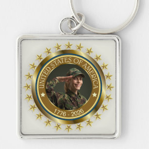 USA 250th Anniversary I Patriotic 1776-2026 Key Ring