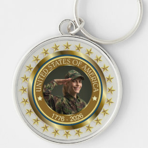 USA 250th Anniversary I Patriotic 1776-2026 Key Ring